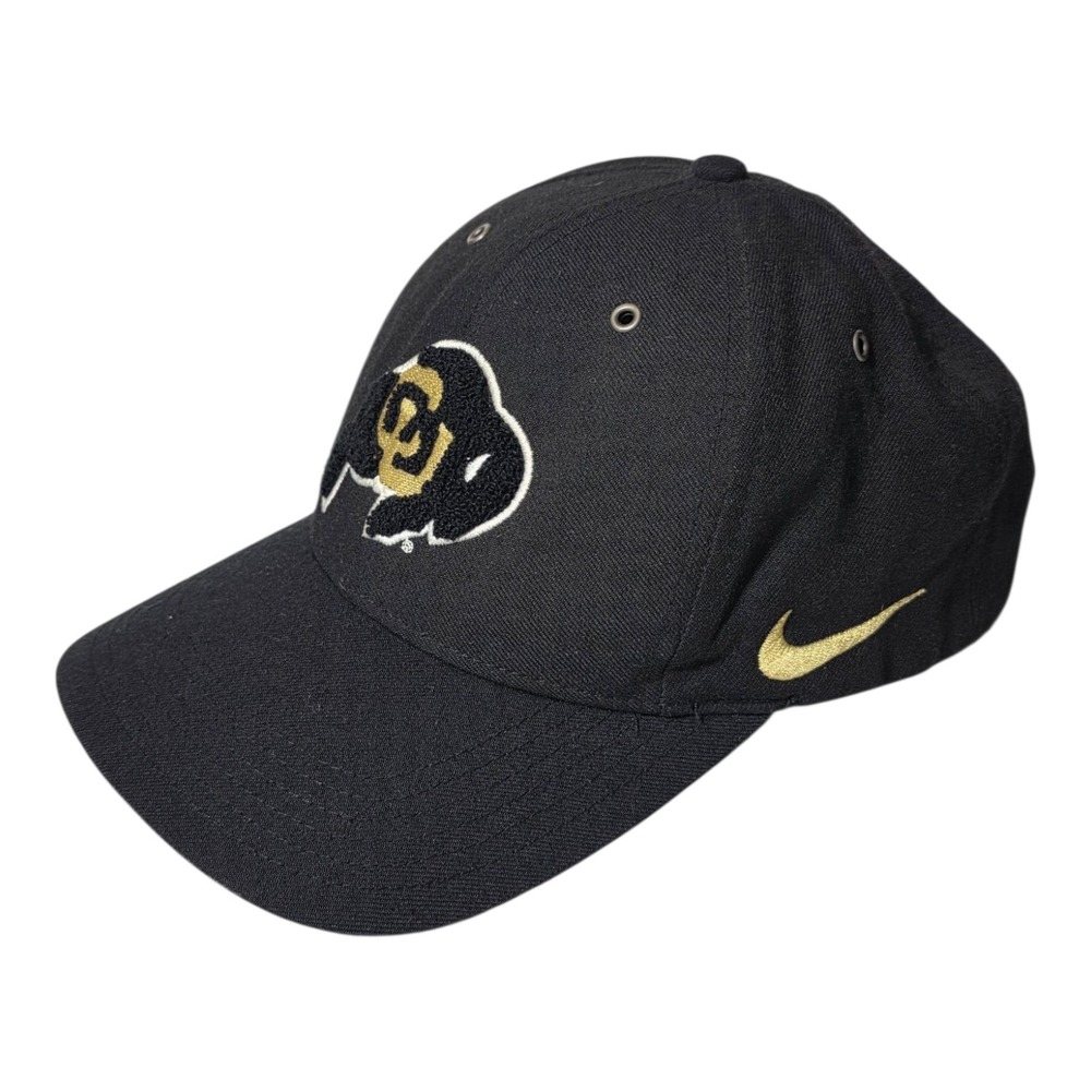 Vintage 90s Nike Colorado Buffaloes Adjustable Baseball Cap Black Gold